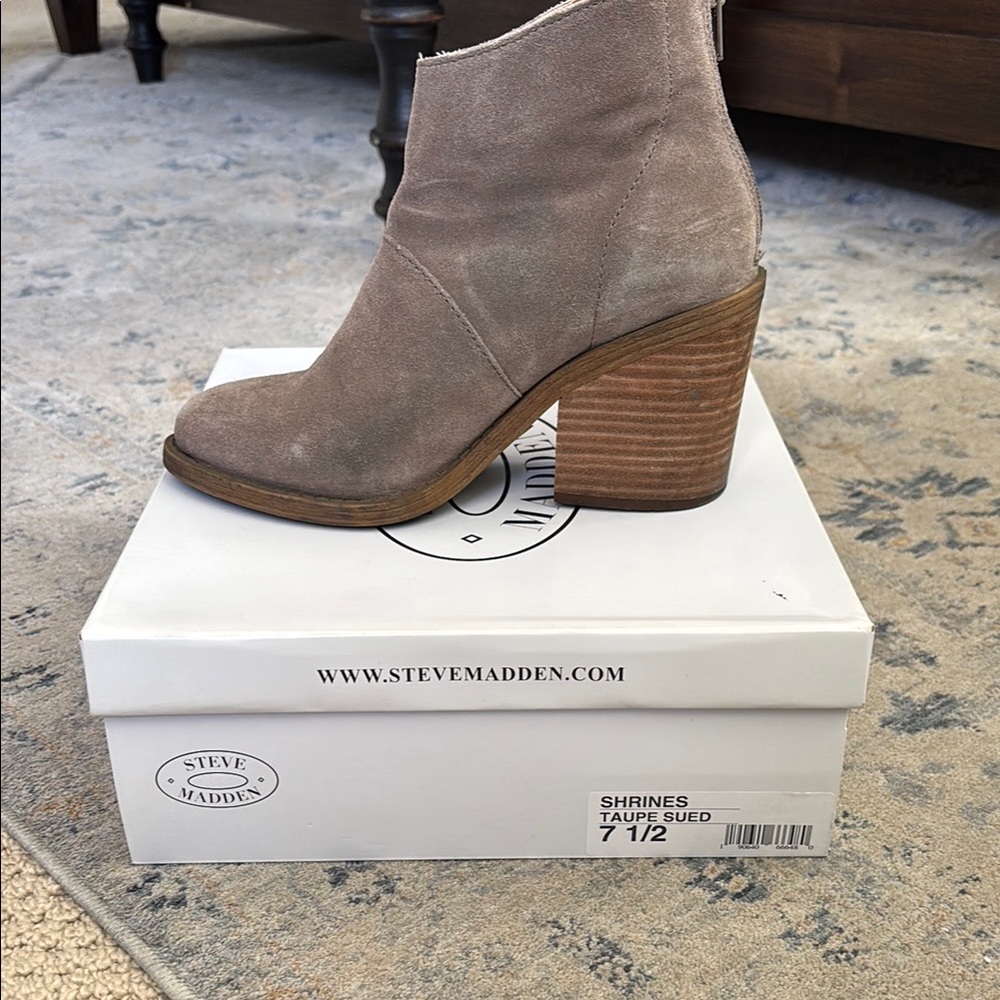 Steve Madden Taupe Suede Ankle Boots